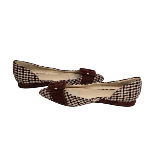 Alex Marie Womens Size 8.5 Houndstooth Dorsay Pointy Toe Flats Academia Preppy - Picture 5 of 9